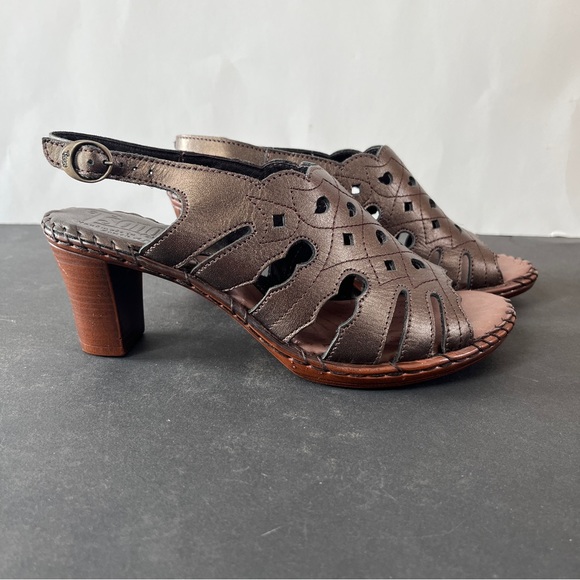 Metallic Brown Cutout Heels - Picture 3 of 12